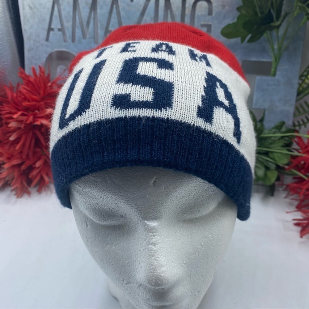 Team Apparel Res‎ White Blue Team USA Beanie